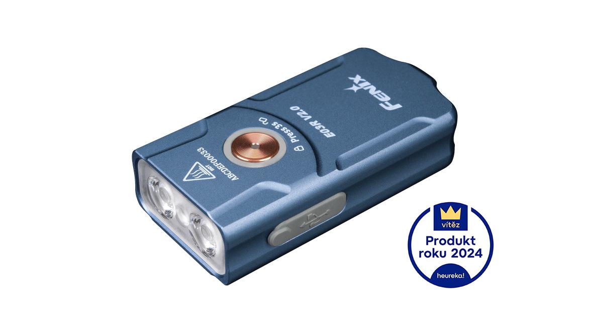 E03RV20-blue-pr24-main.jpg Dobíjateľná baterka Fenix E03R V2.0 - modrá – Obrázok 1