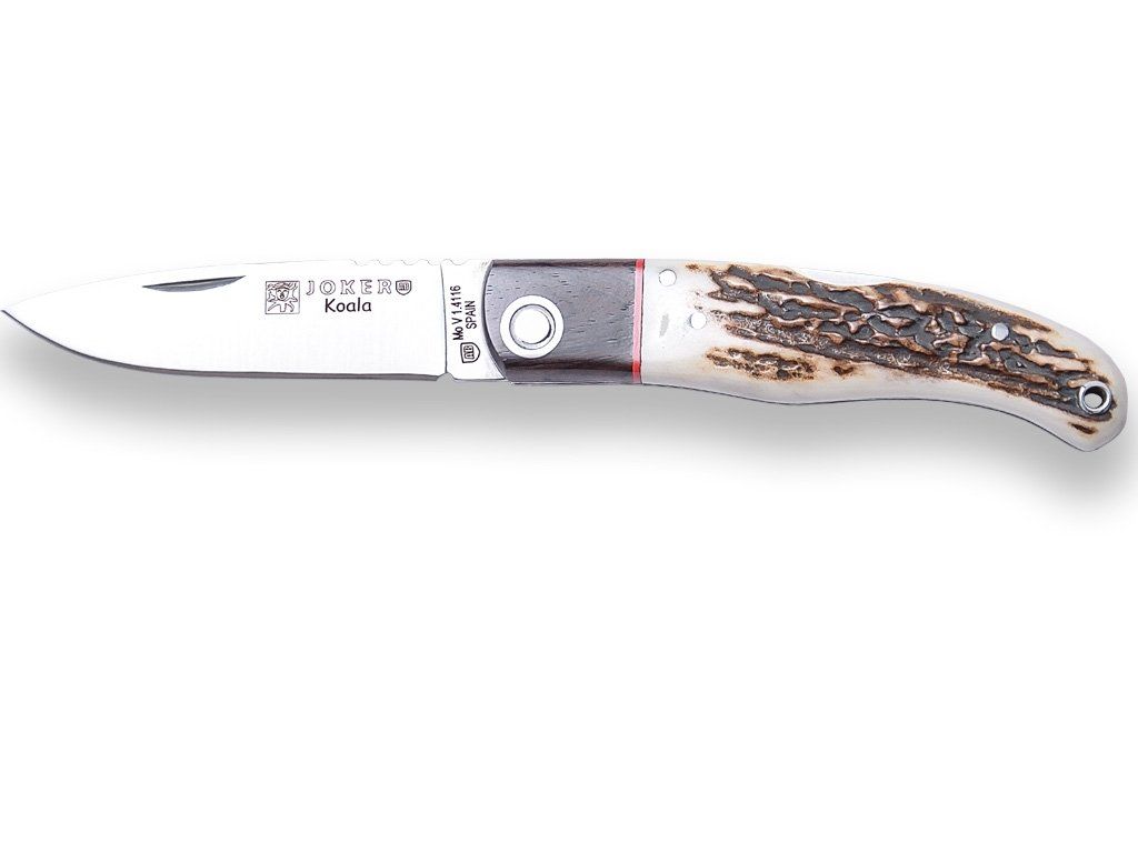 56605_navaja-deportiva-con-bloqueo-cachas-en-asta-de-ciervo-virola-granadillo-y-hoja-de-8-cm-664.jpg Lovecký zatvárací nôž Joker NC125 Koala Blade 8 cm – Obrázok 1